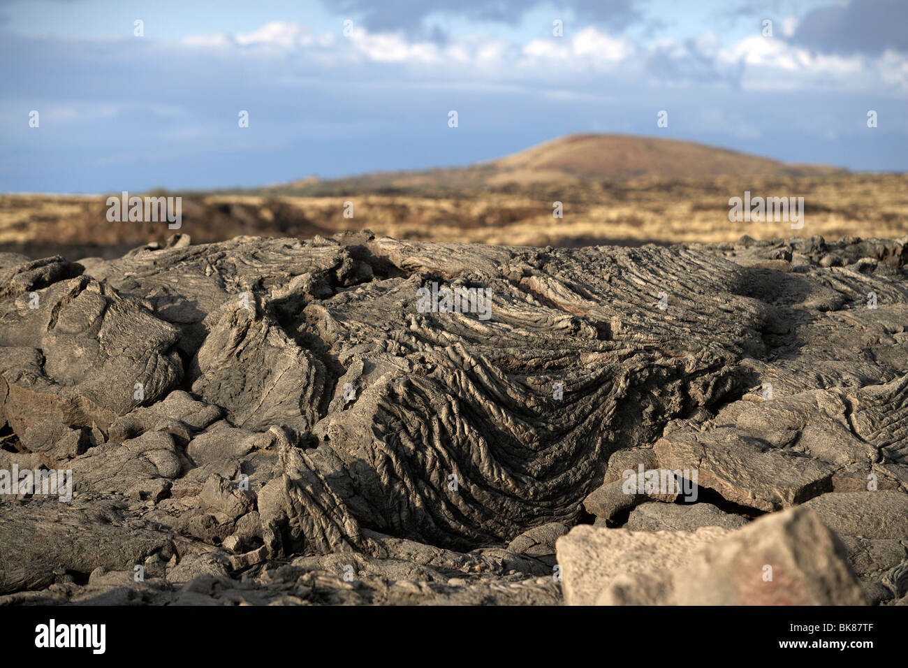 Lava-Wüste in der Nähe von Waikoloa auf Big Island, Hawaii, USA Stockfoto