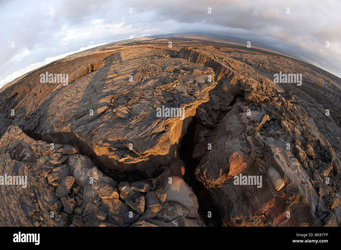 Lava-Wüste in der Nähe von Waikoloa auf Big Island, Hawaii, USA Stockfoto