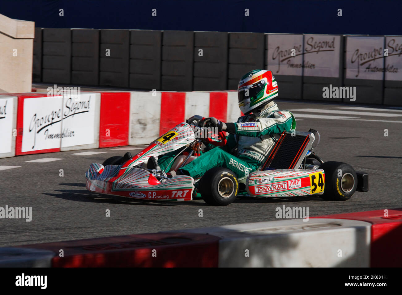 Andrea Benedetti, Rennfahrer-Kart, Kart-Rennen, Motorsport, Monaco, Cote d ' Azur, Europa Stockfoto