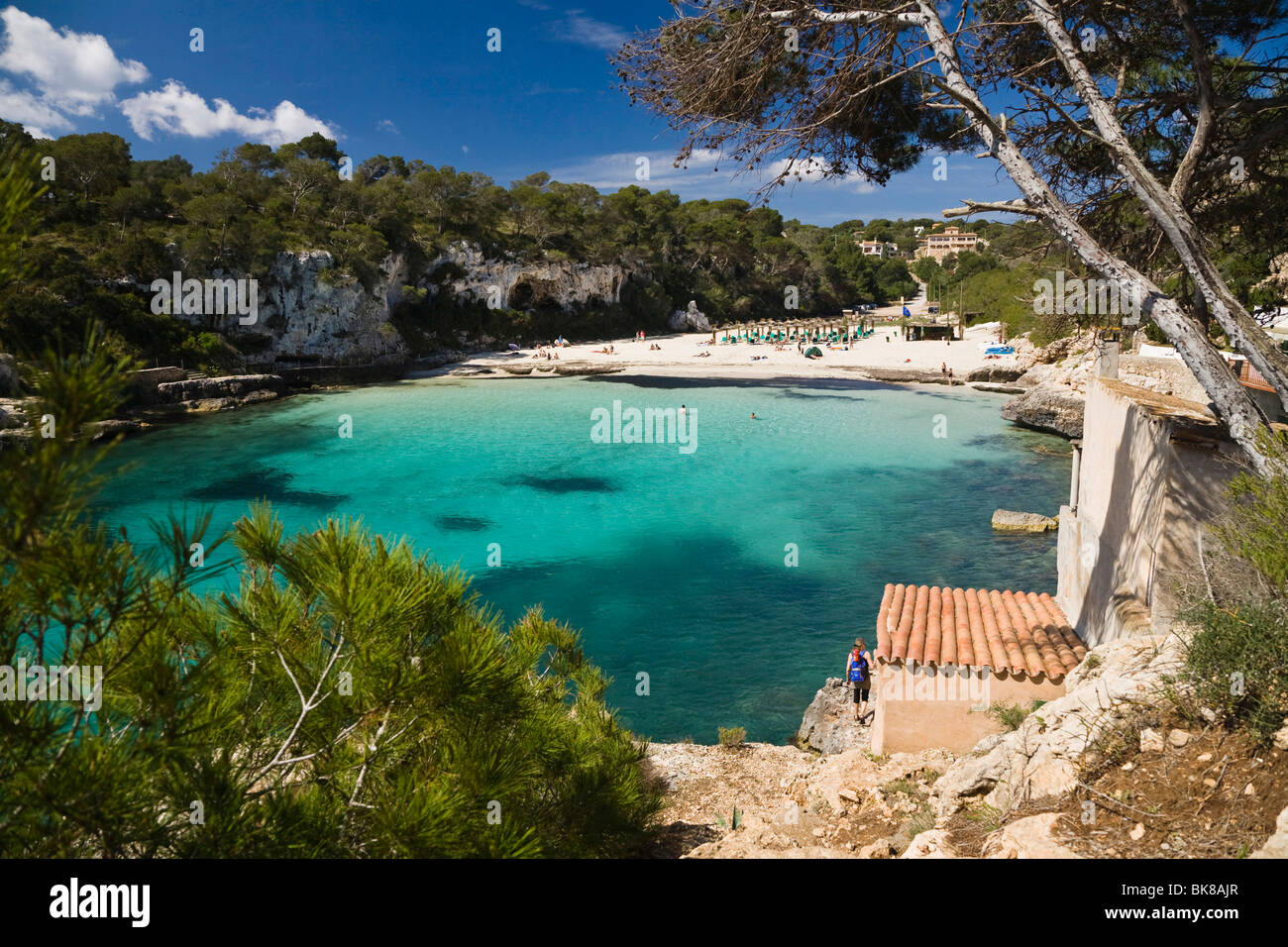 Bucht von Cala Llombards, Mallorca, Mallorca, Balearen, Spanien, Europa Stockfoto