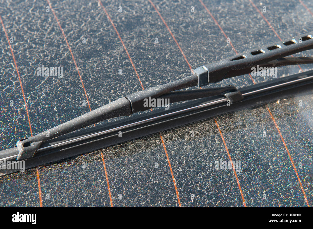 Asche aus der Vulkanausbruch in Island ließen sich auf dem Auto in England, April 2010 Stockfoto