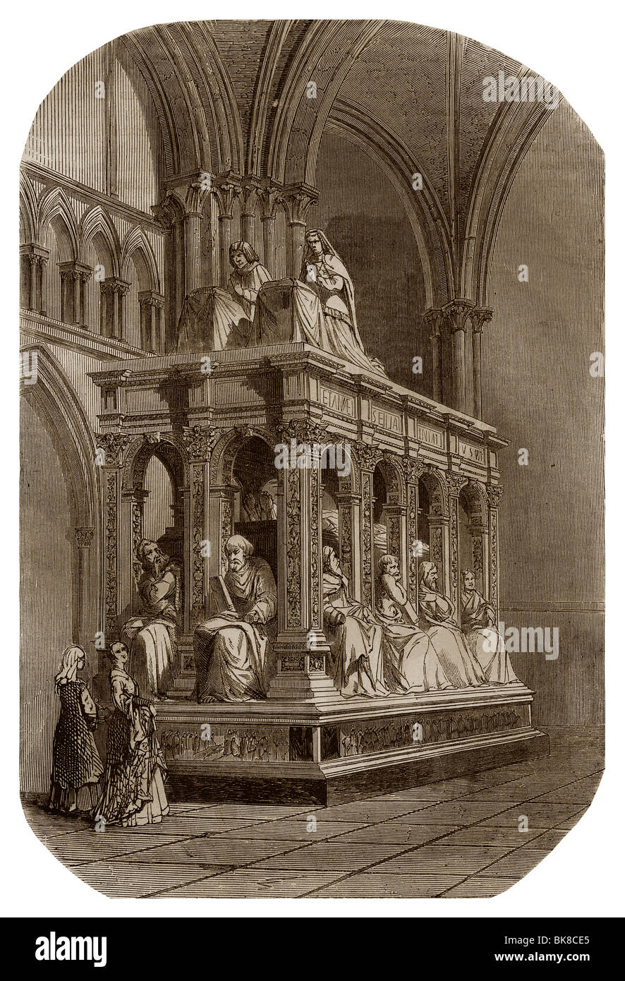 Grab von Ludwig XII. von Frankreich und von Anne von Bretagne in der Basilika von Saint-Denis. Stockfoto