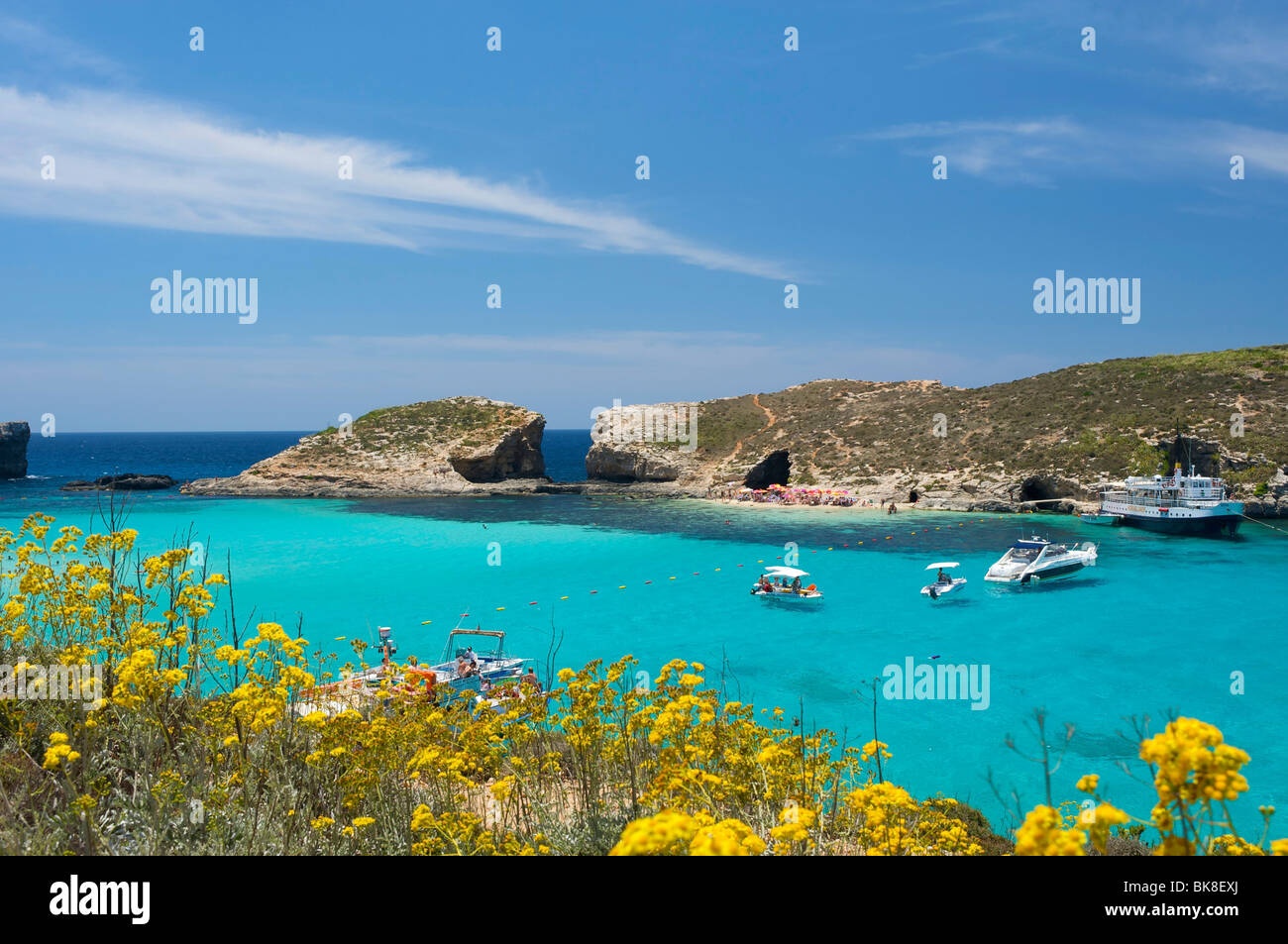 Blaue Lagune von Comino, Malta, Europa Stockfoto