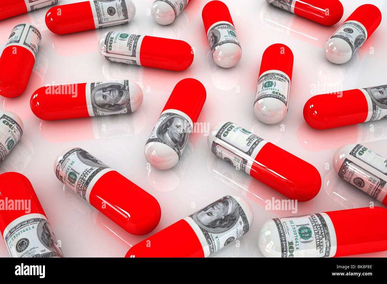 Teure Medizin, Konzept-Darstellung der steigenden Kosten im Gesundheitswesen Stockfoto