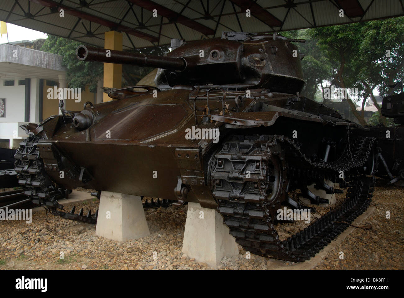 Erster Indochina Krieg 1954, alte französische Panzer, Dien Bien Phu Museum, Vietnam, Südostasien, Asien Stockfoto