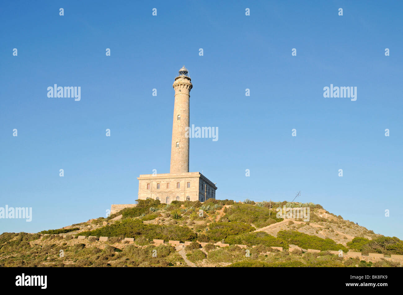 Leuchtturm, Cabo de Palos, La Manga, Mar Menor, Murcia, Spanien, Europa Stockfoto