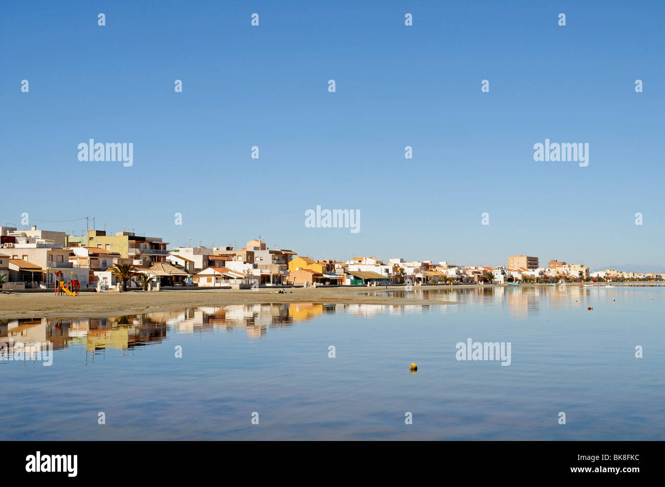 Los Nietos, Häuser, Dorf, Lagune, Meer im Landesinneren, Mar Menor, Murcia, Spanien, Europa Stockfoto