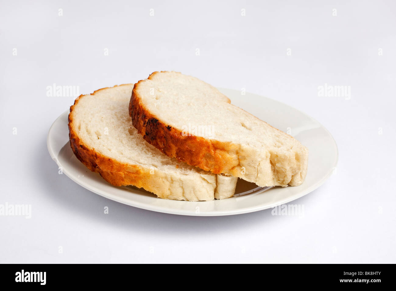 Zwei Scheiben Brot Stockfoto