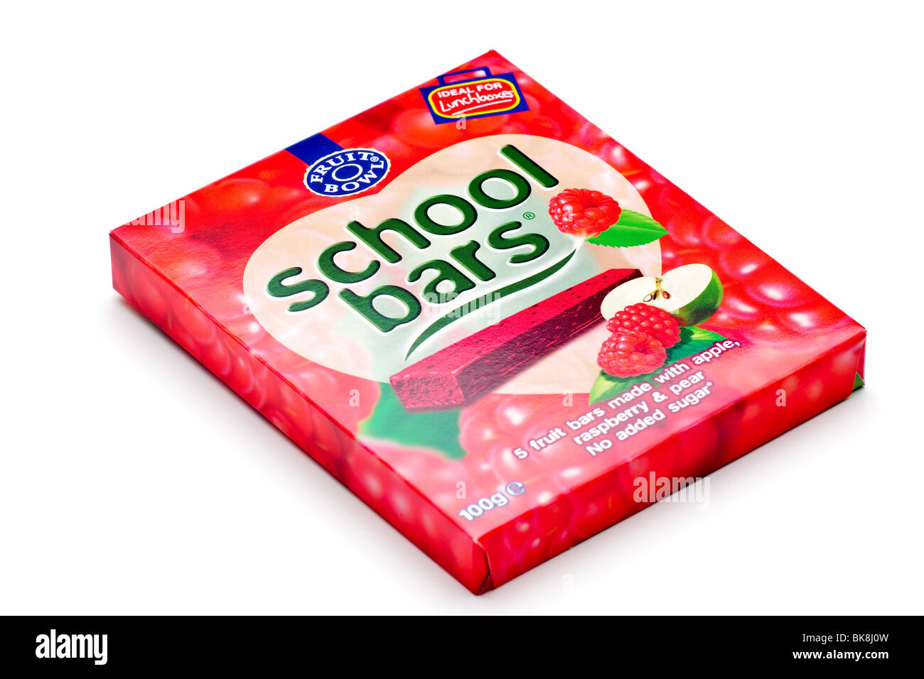 100 Gramm Box von fünf "Schüssel Frucht" "Schule Bars" zäh Fruchtriegel Stockfoto