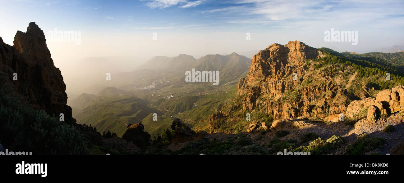 Die Landschaft von der höchste Punkt von Gran Canaria, Blick nach Süden Stockfoto