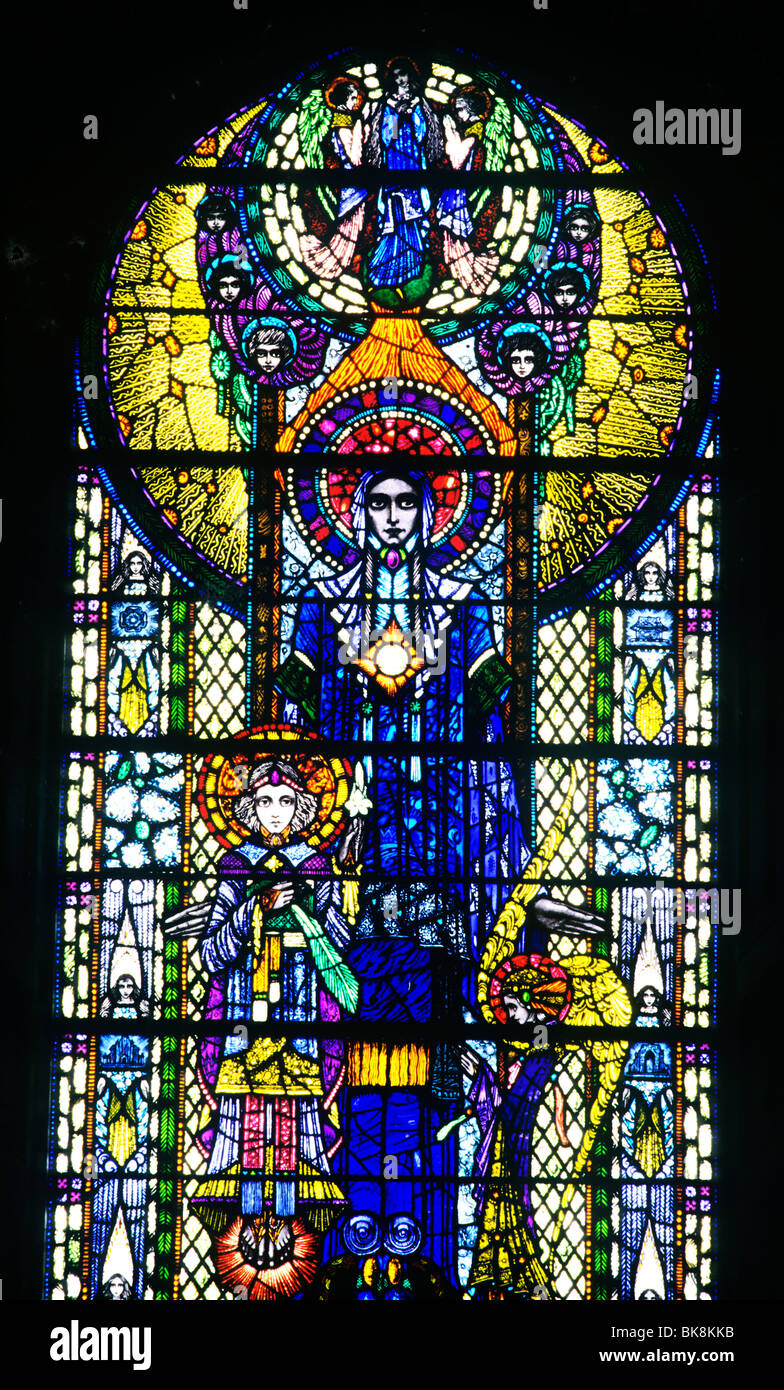 St. Mels Cathedral, Longford, Harry Clarke Glasfenster, Irland-Eire irischer moderne des 20. Jahrhunderts Windows County Longford Stockfoto