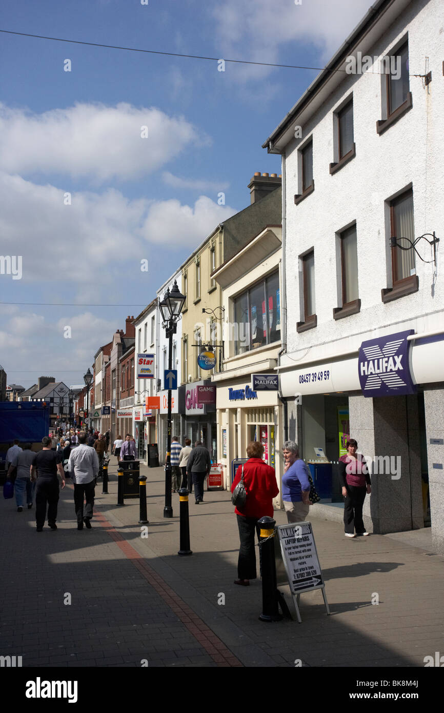 Fußgängerzone Bow street Bereich Lisburn Einkaufsstadt centre County Antrim-Nordirland-Großbritannien Stockfoto