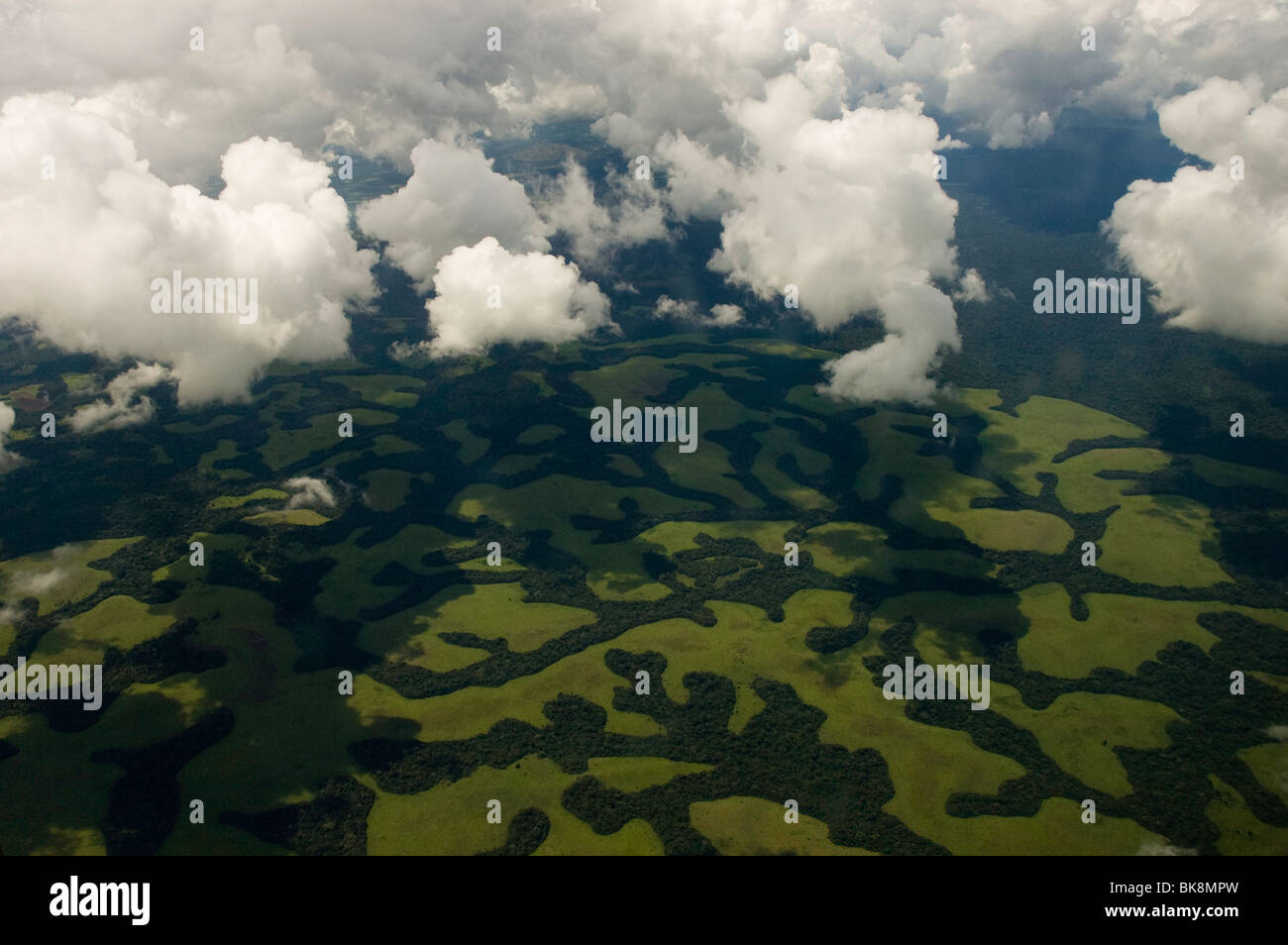 Luftbild des Garamba-Nationalpark im nördlichen Kongo, demokratische Republik Kongo Stockfoto