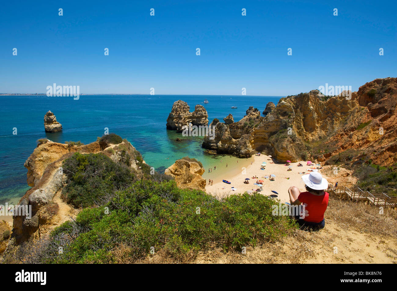 Praia Camilo in der Nähe von Lagos, Algarve, Portugal, Europa Stockfoto