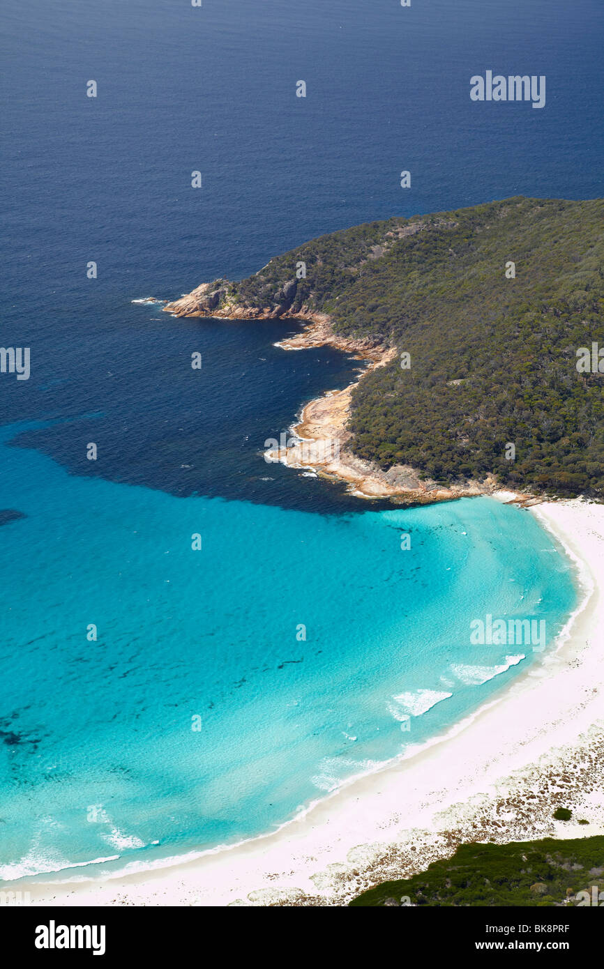 Strände und Punkt freundlich, Freycinet National Park, Freycinet Peninsula, östlichen Tasmanien, Australien - Antenne Stockfoto