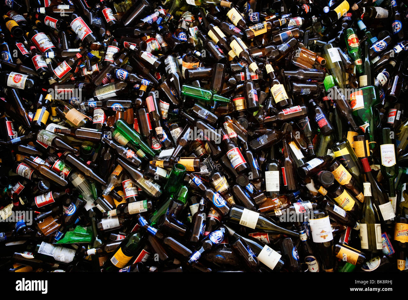 USA, Texas, Dallas, braun Recycling-Flaschen in einem Stadt-dump Stockfoto