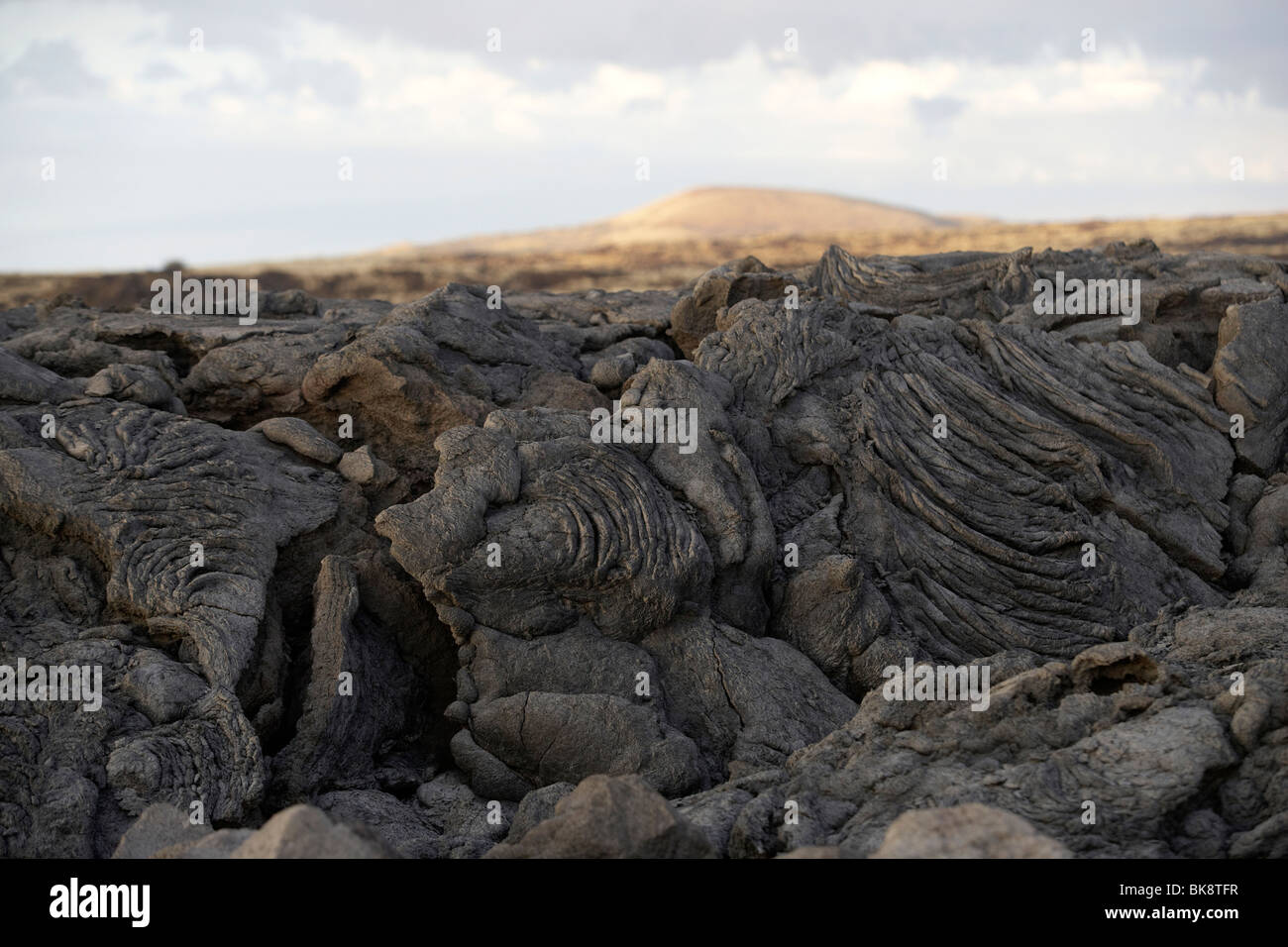 Lava-Wüste in der Nähe von Waikoloa auf Big Island, Hawaii, USA Stockfoto