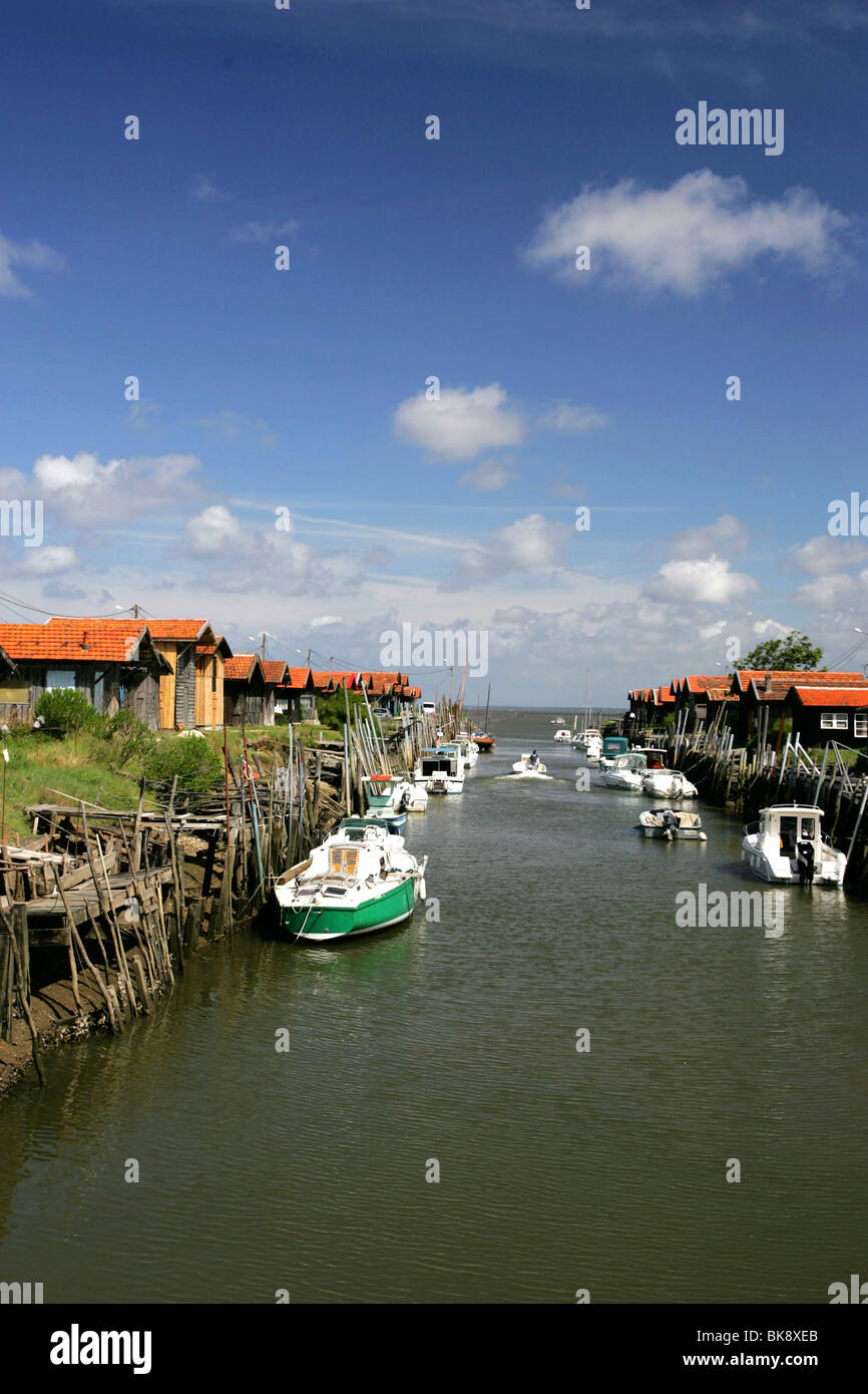 Gujan Mestras (33): Hafen Stockfoto