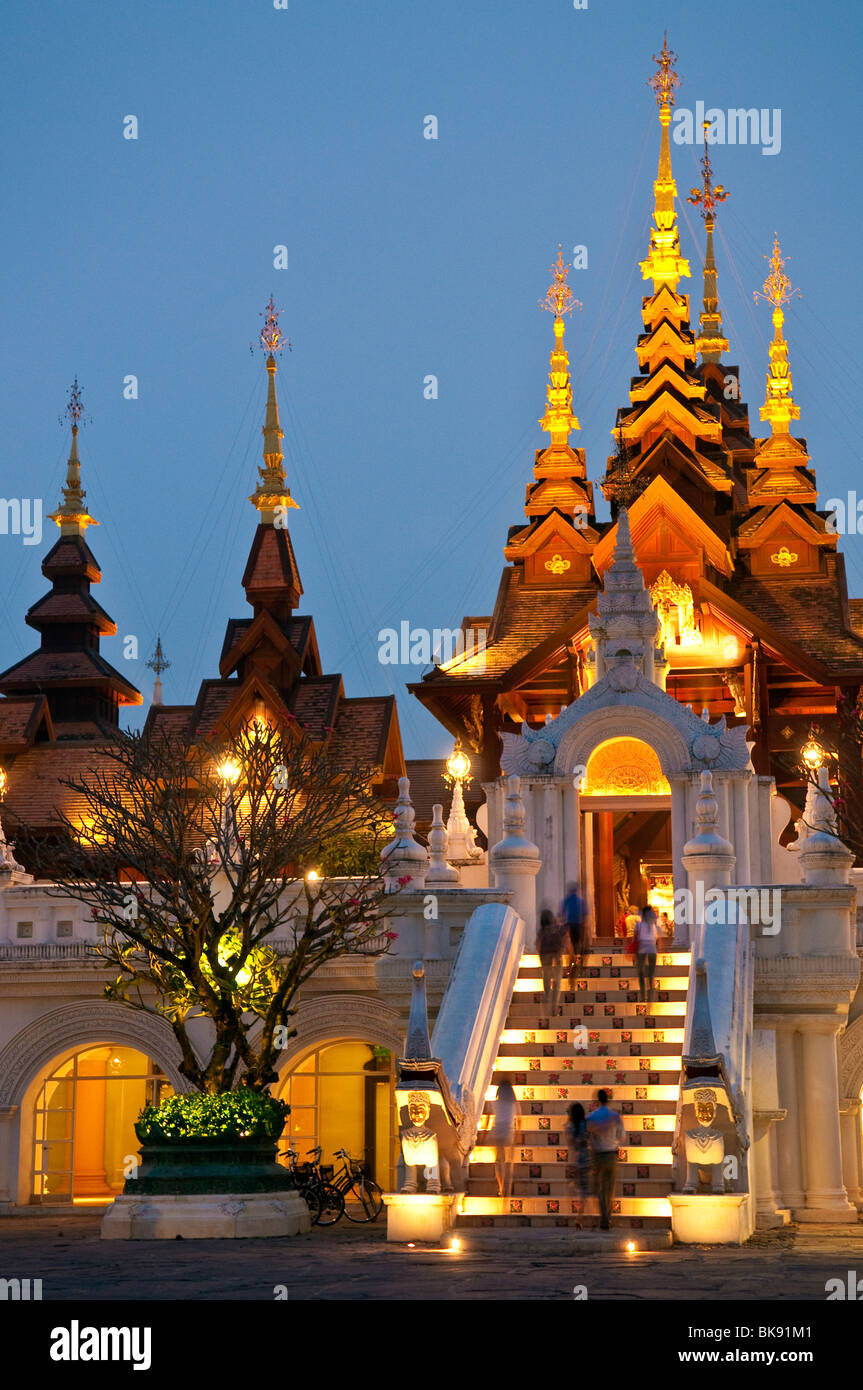 Mandarin Oriental Dhara Dhevi Hotel Lobby Eingang, Chiang Mai, Thailand. Stockfoto