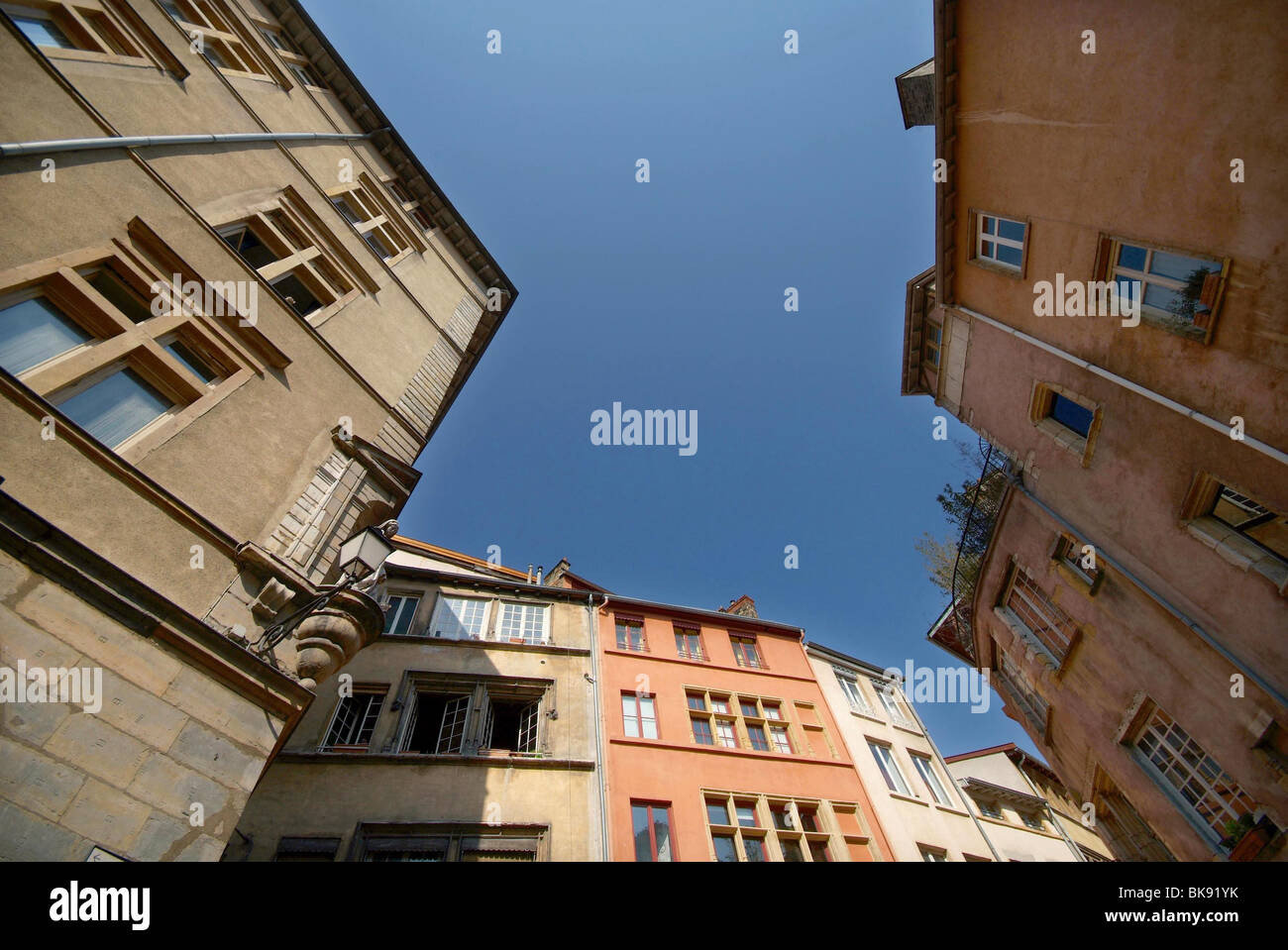 Lyon (69): Gebäude der Fassade im alten Teil der Stadt von Lyon Stockfoto