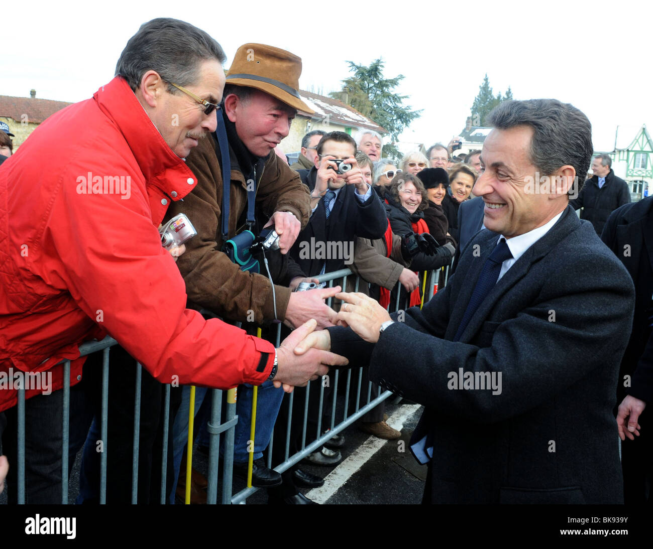 Mortagne au Perche (61): Nicolas Sarkozy Neujahrsgrüße der ländlichen Gesellschaft (2010/01/14) Stockfoto