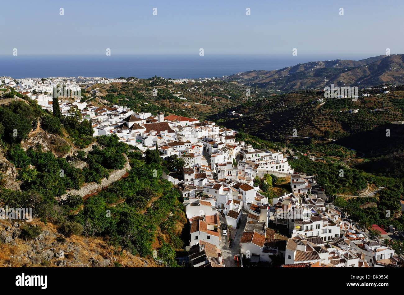Blick über Frigiliana, Andalusien, Spanien Stockfoto