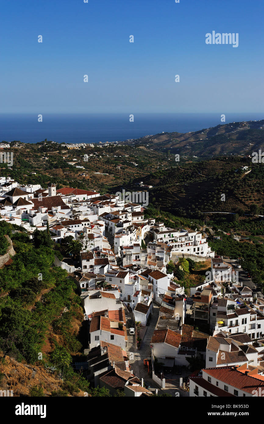 Blick über Frigiliana, Andalusien, Spanien Stockfoto