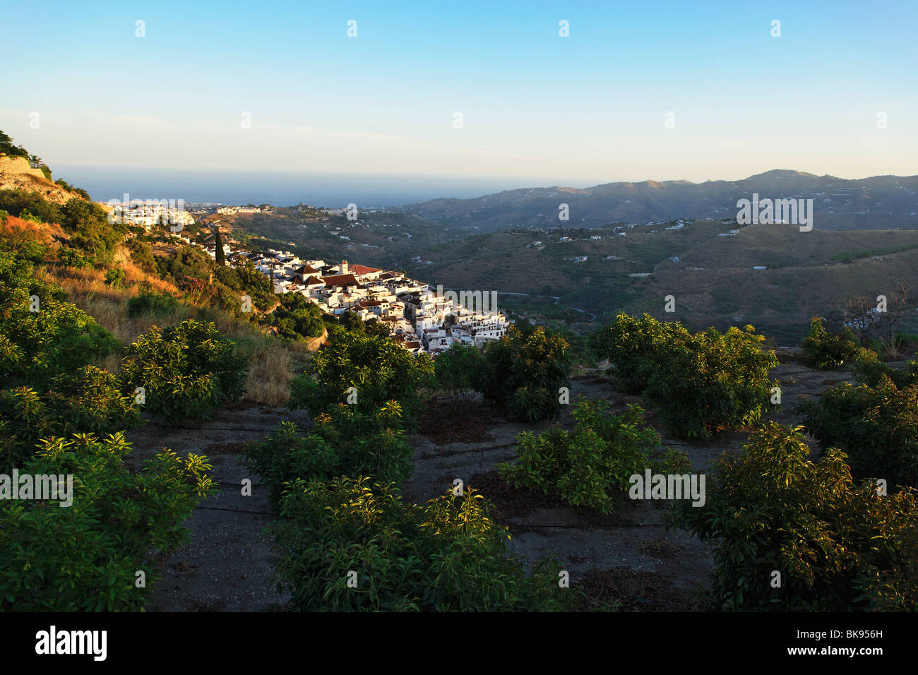 Blick über Frigiliana, Andalusien, Spanien Stockfoto