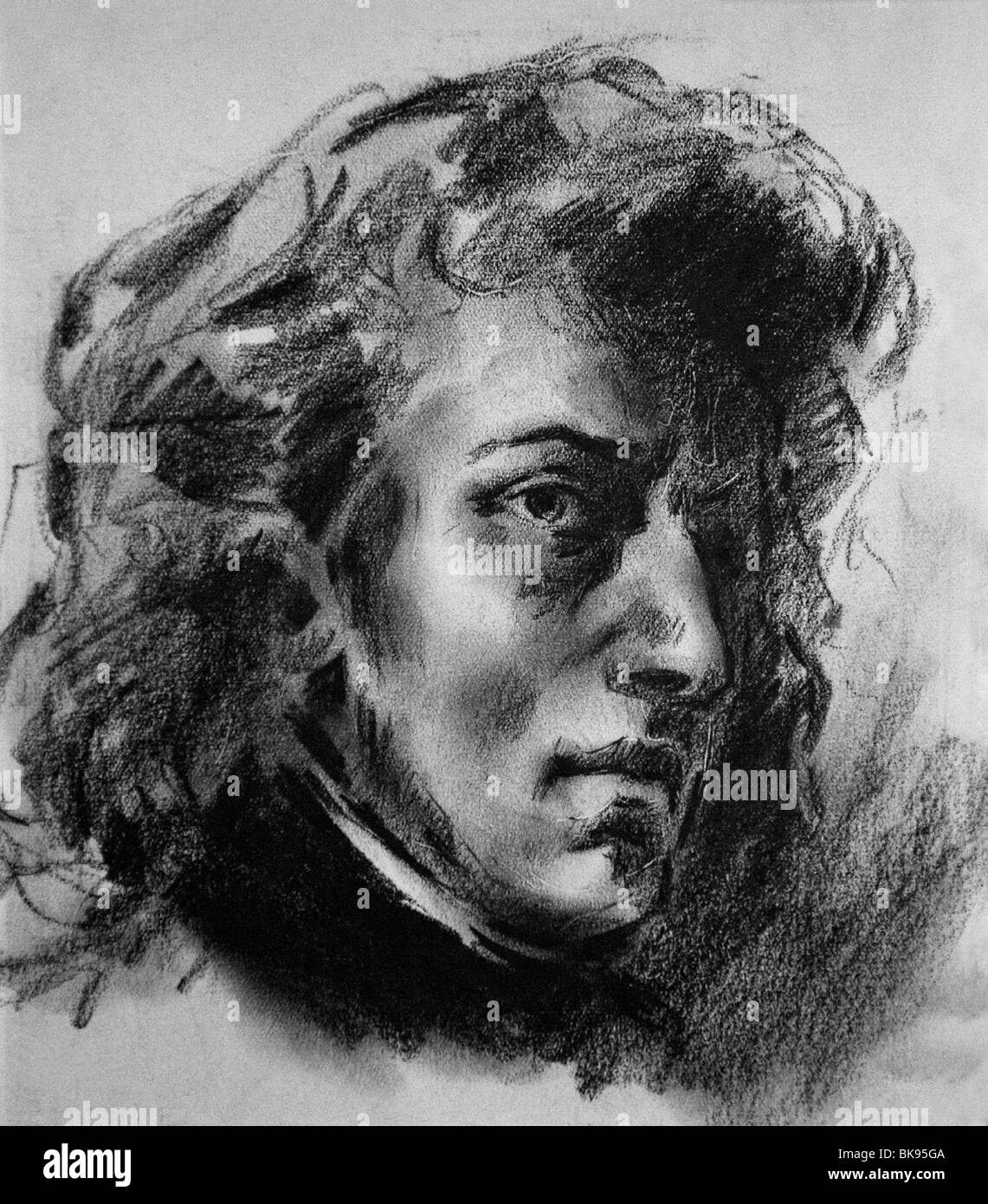 Porträt von Frederic Chopin von Eugène Delacroix, königliche Kartäuser-Kloster, Mallorca, Spanien Stockfoto