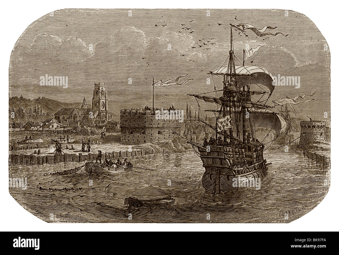 Le Havre Franz i. Regierungszeit: größer Hafen der damaligen Zeit zu handeln. Stockfoto