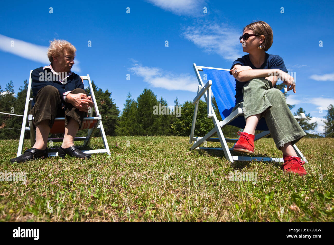 Familie diskutieren, Italien. Stockfoto