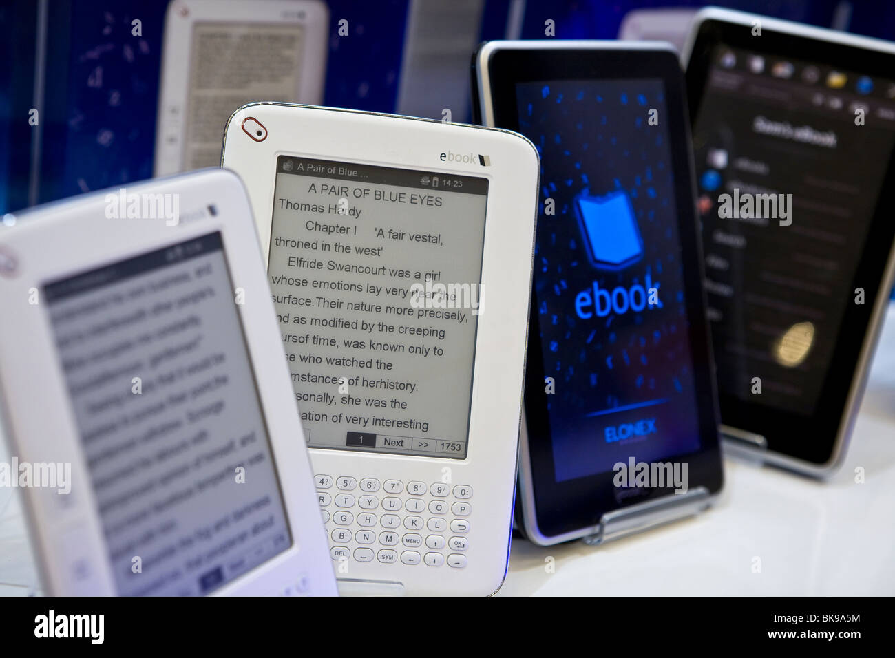 Elonex Ebook Reader auf dem Display auf der London Book Fair 19. April 2010 Stockfoto