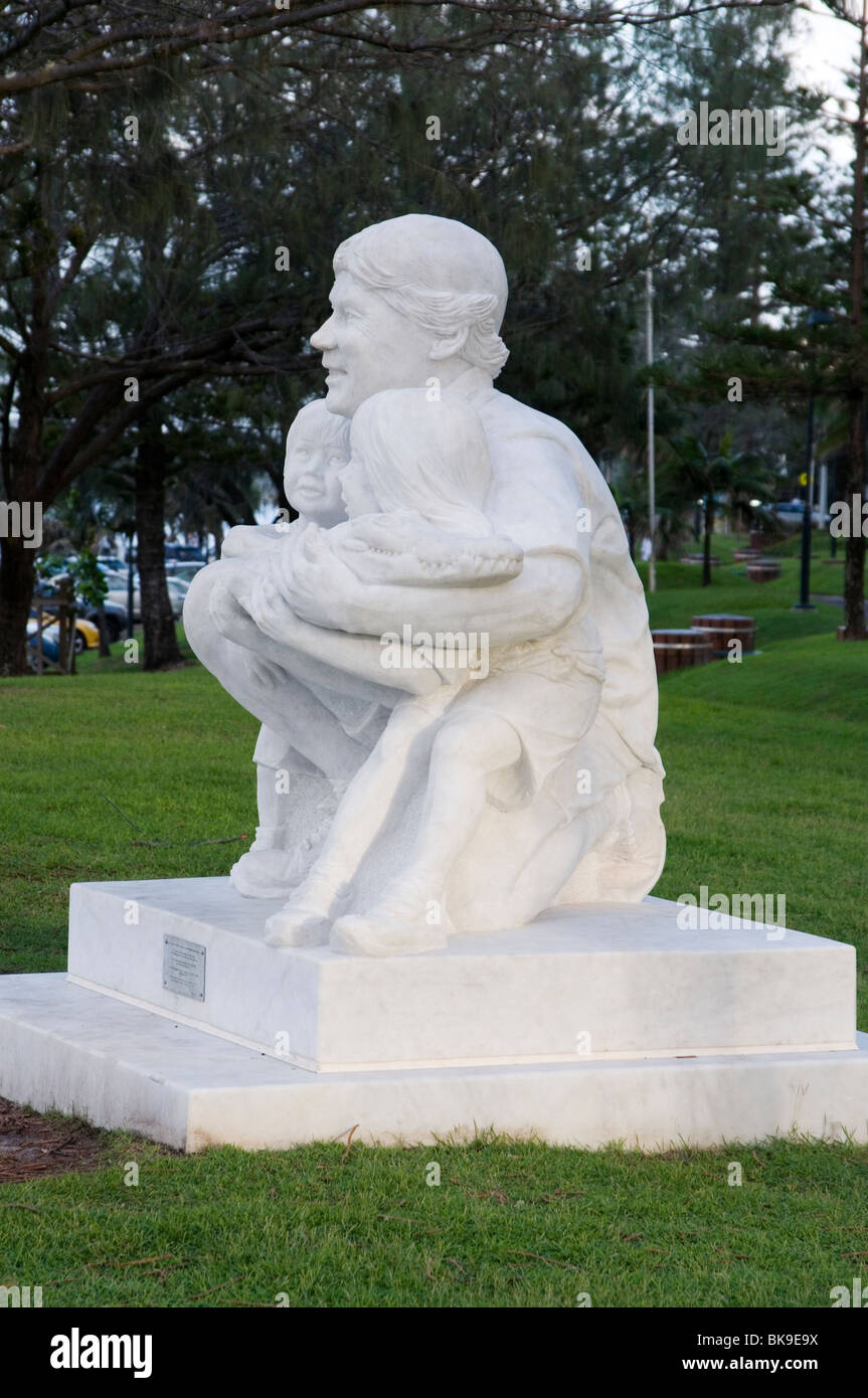 Steve Irwin-Denkmal-Skulptur in Mooloolaba an der Sunshine Coast, Australien Stockfoto