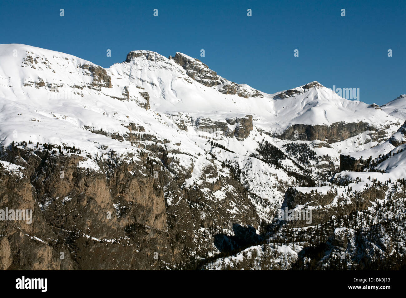 Klippe Gesicht über das Langental-Langental-Wolkenstein Dolomiten Italien Stockfoto