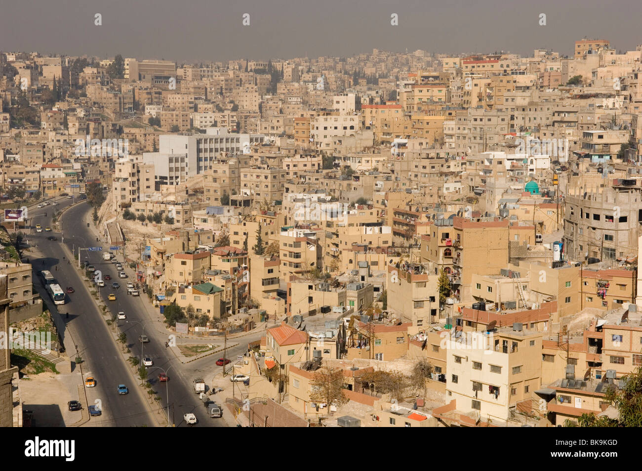 Alten Innenstadt von der Zitadelle aus gesehen. Amman, Jordanien. Stockfoto