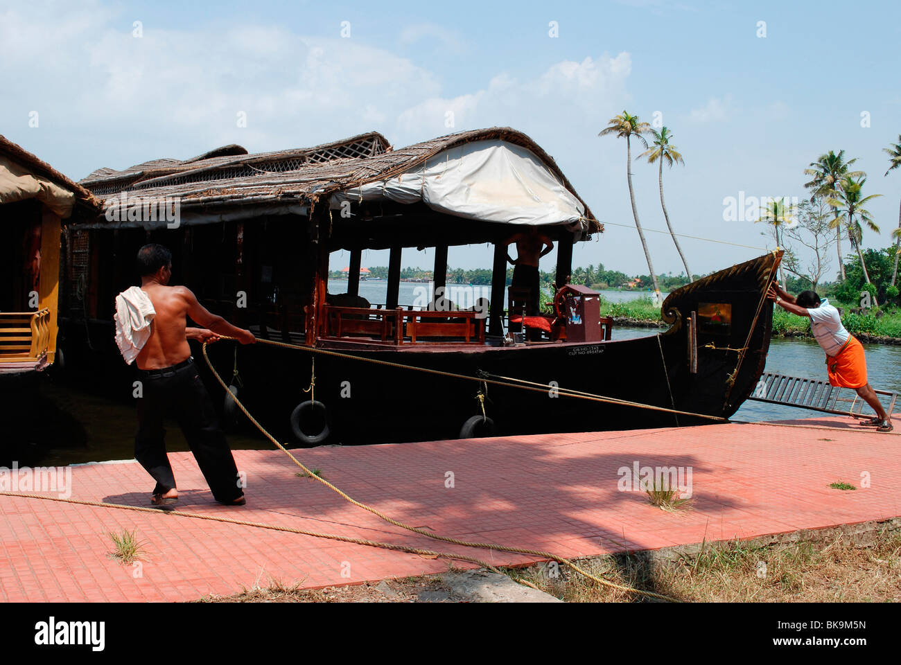 Hausboot in Allepey; Kerala, Indien Stockfoto