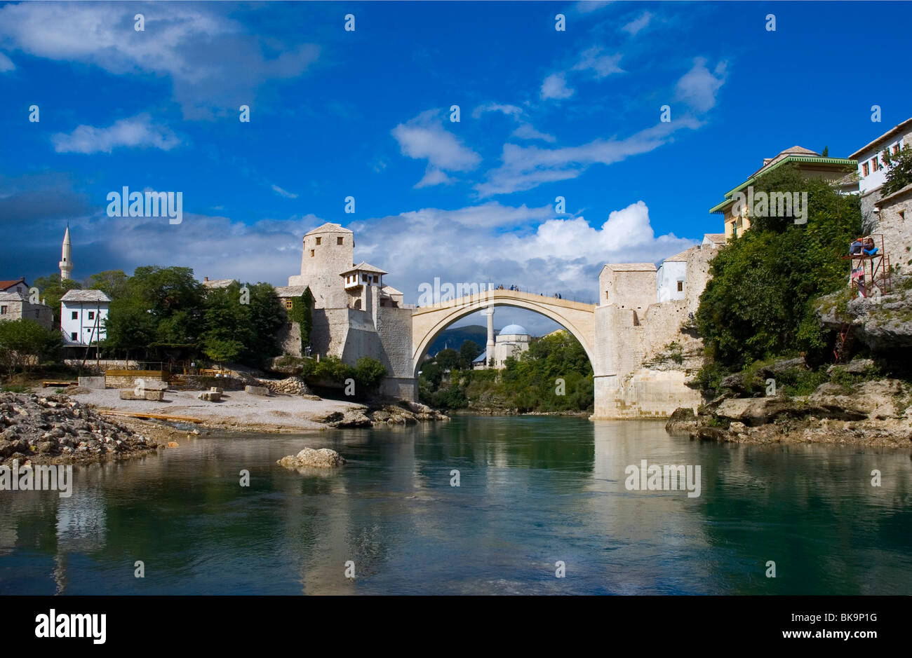 Bosnien, Mostar, Stari die meisten Brücke Stockfoto