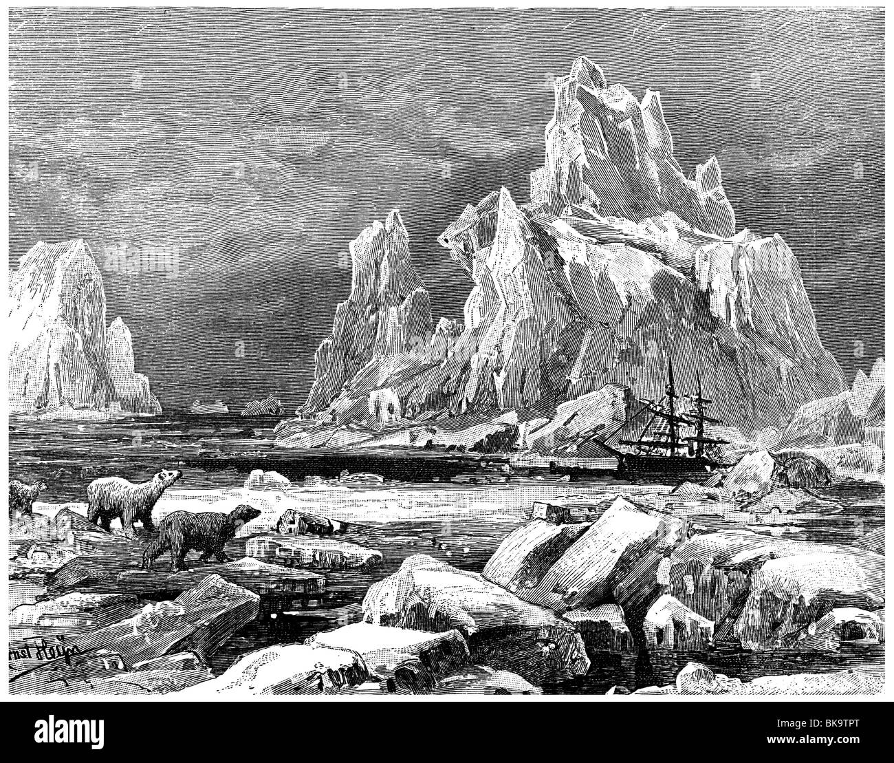 Eisberge von Landei Stockfoto