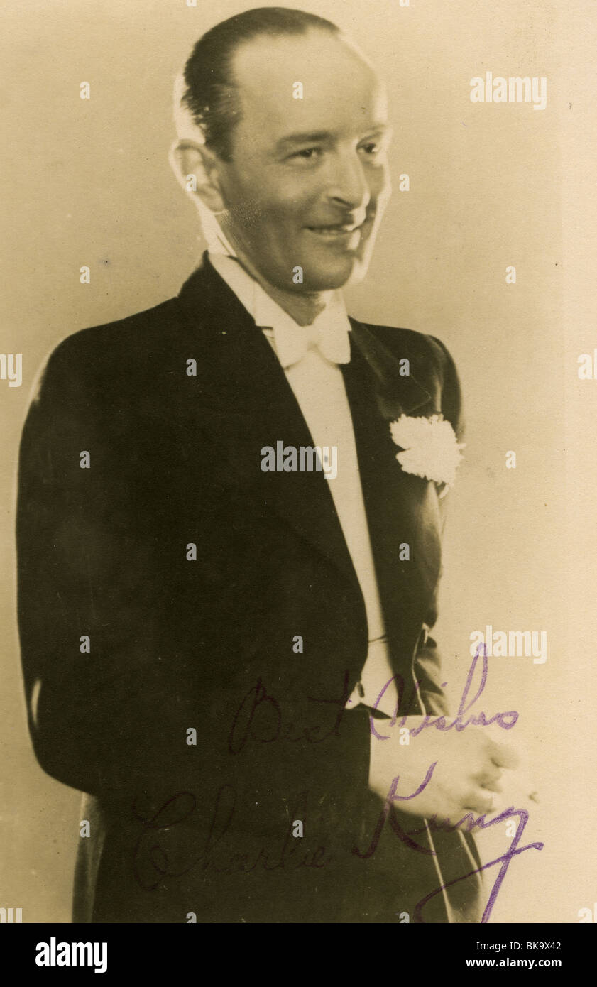 CHARLIE KUNZ - UK orchestralen Pianist in ein signiertes photo Stockfoto