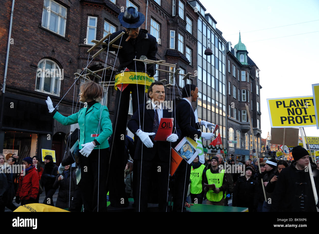 COP 15 Klimagipfel in Kopenhagen. In Dec.09 in Dänemarks Hauptstadt statt. Ausschreitungen in Demonstrationen Stockfoto