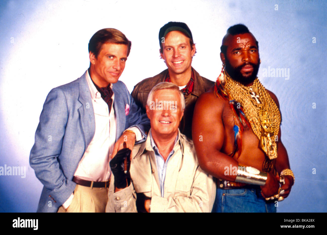 DAS A-TEAM (TV - 1983) DIRK BENEDICT, GEORGE PEPPARD, DWIGHT SCHULTZ, HERR T ATM 005 Stockfoto