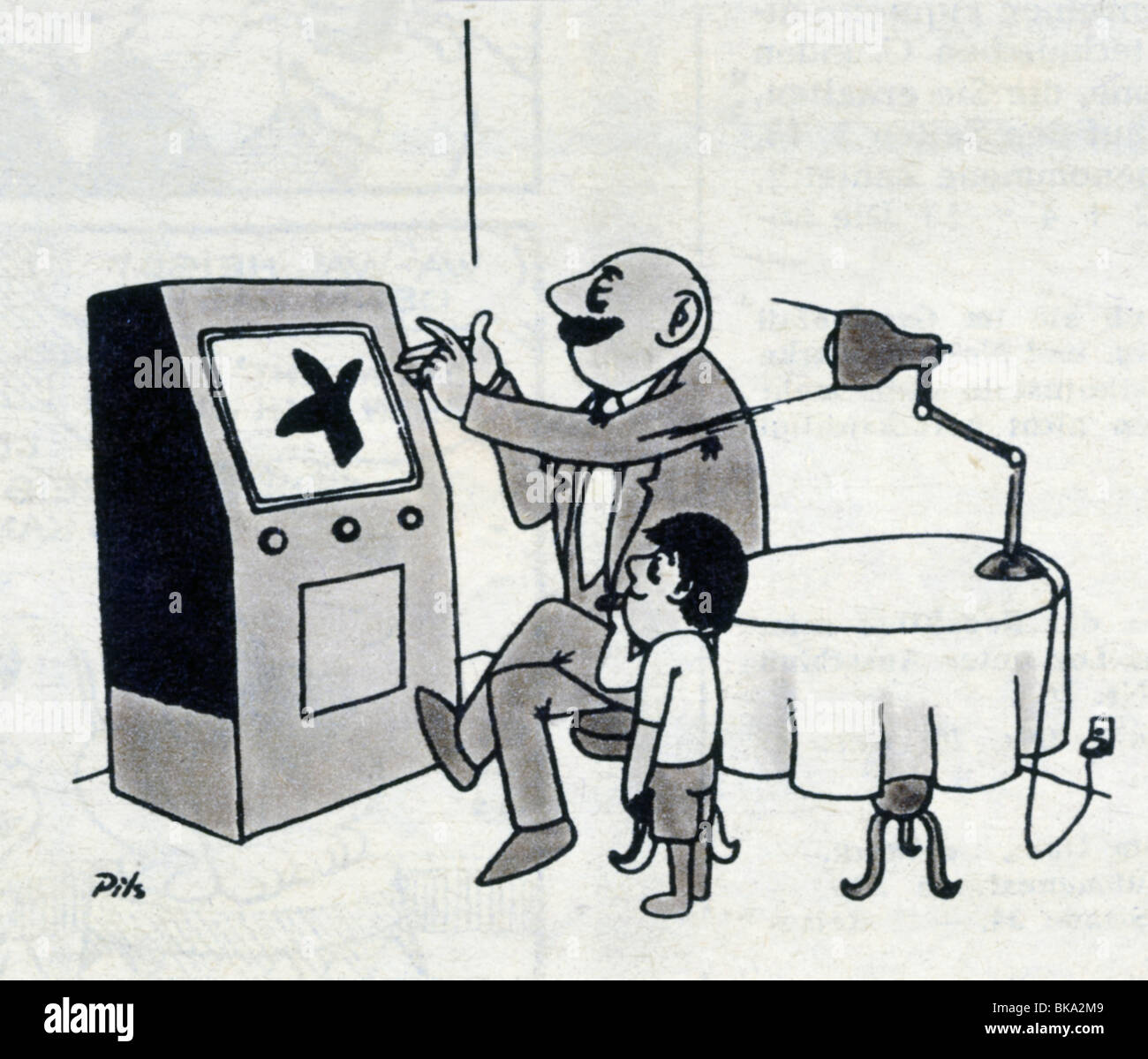 Ausstrahlung, Fernsehen, Cartoon aus einem TV-Magazin, Deutschland, ca. 1954, Stockfoto