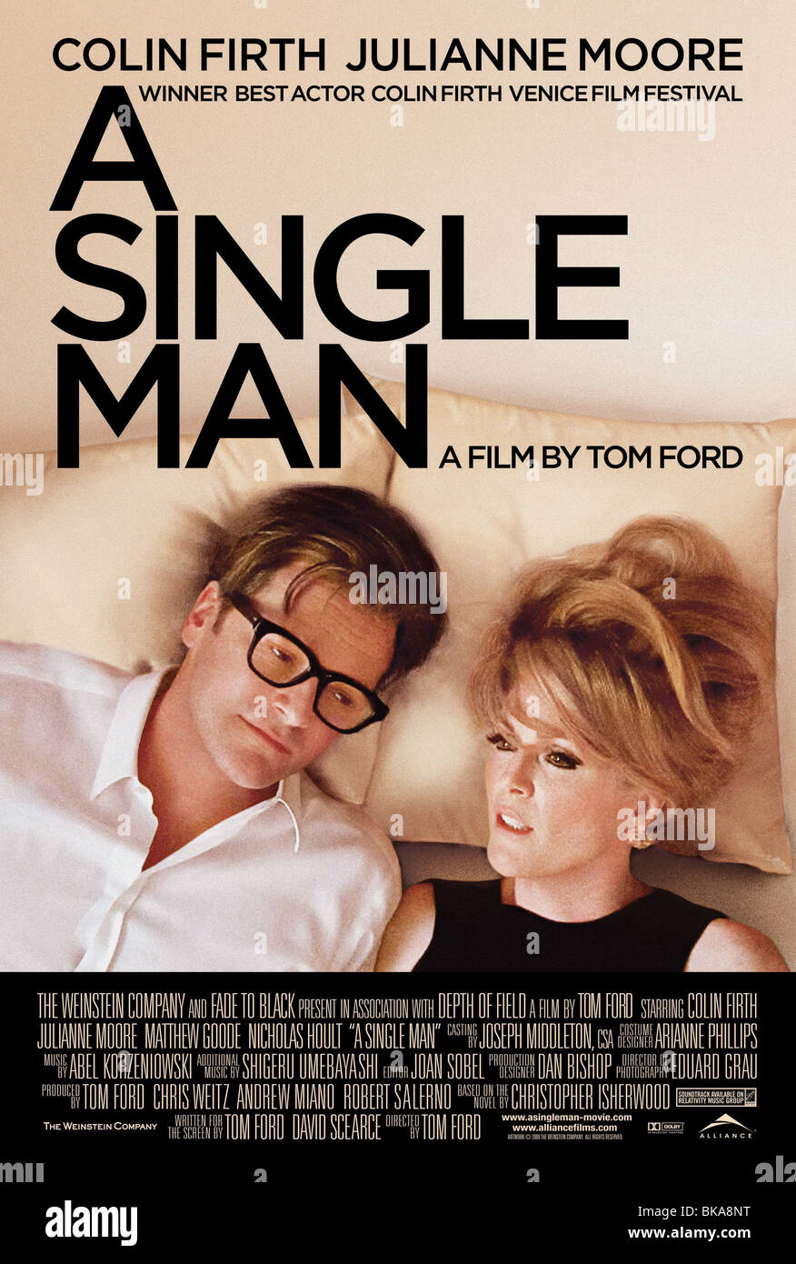 Ein einzelner Mann-Jahr: 2009 - USA Regie: Tom Ford Colin Firth, Julianne Moore Filmplakat (USA) Stockfoto