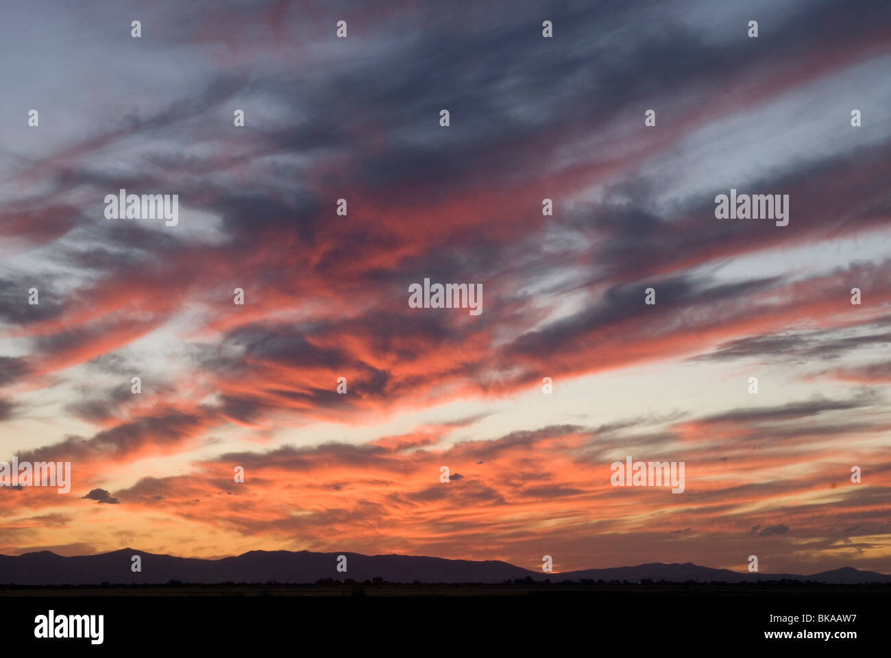 Gefärbten Himmel nach Sonnenuntergang. Stockfoto