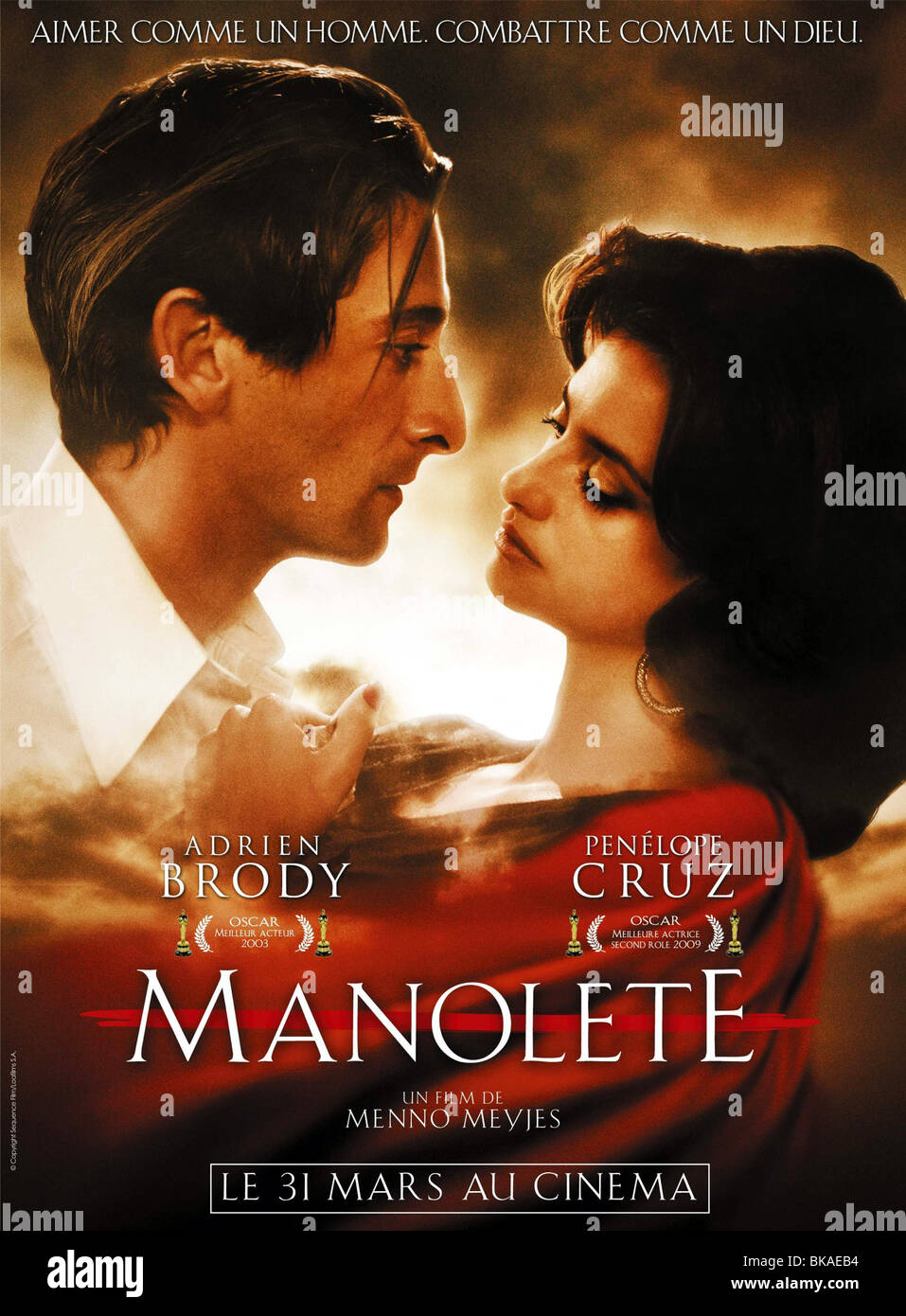 Manolete Jahr: 2007 Spanien / UK Regie: Menno Meyjes Penelope Cruz, Adrien Brody Filmplakat (Fr) Stockfoto