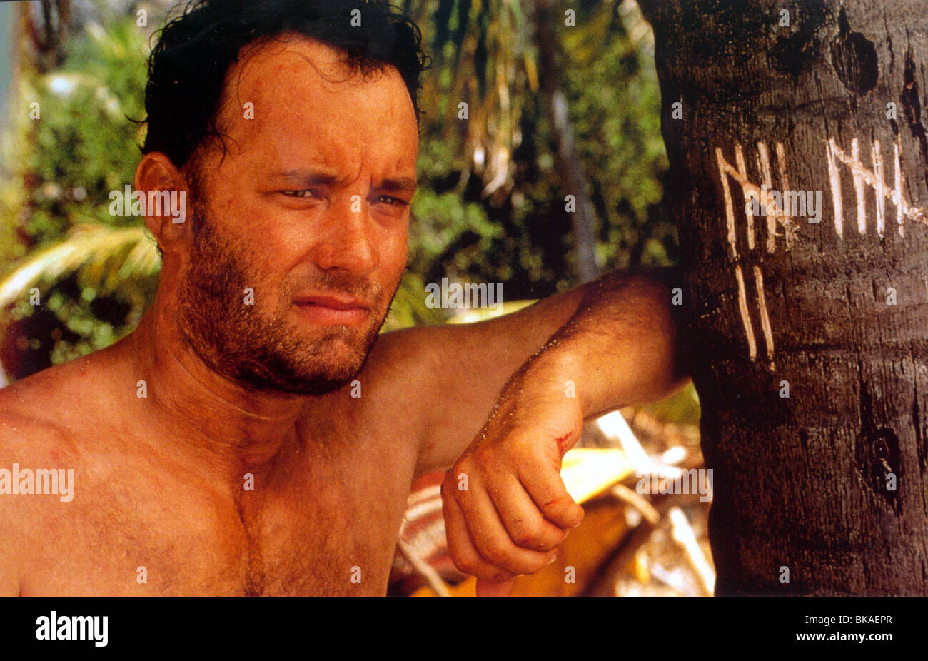CAST AWAY-2000 TOM HANKS Stockfoto