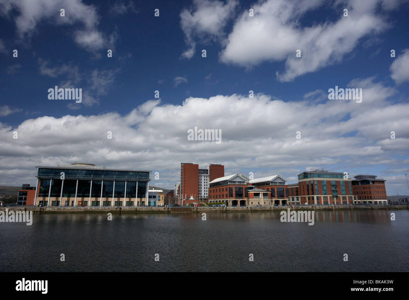 Fluss Lagan Waterfront Belfast Stadtzentrum Nordirland Vereinigtes Königreich Stockfoto