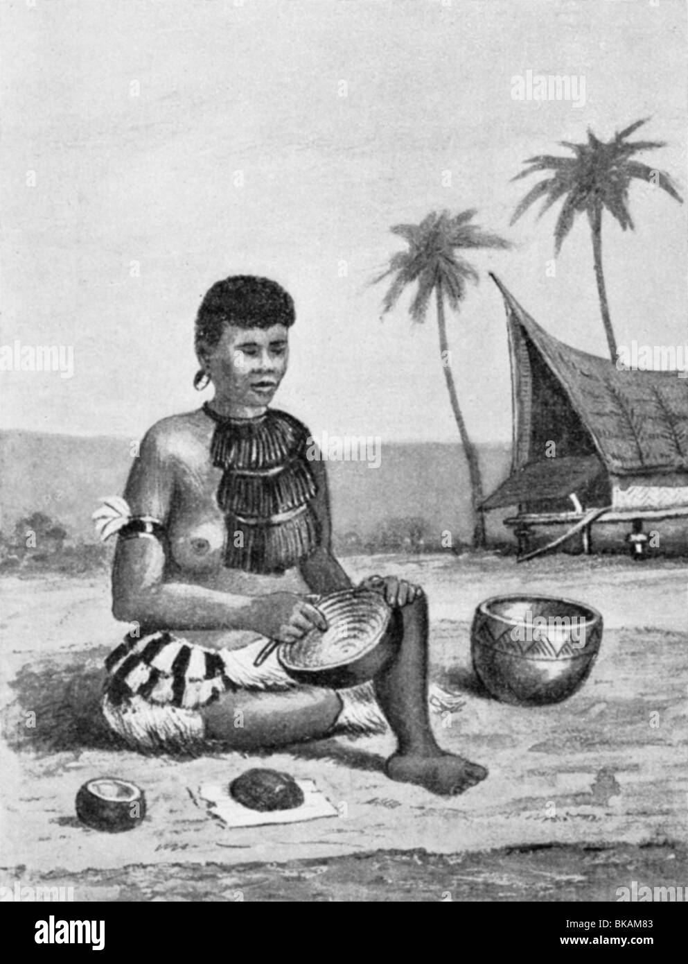 Geographie/Reise, Papua-Neuguinea, Menschen, Töpfer, nach Zeichnung von Otto Finsch, ca. 1885, Stockfoto