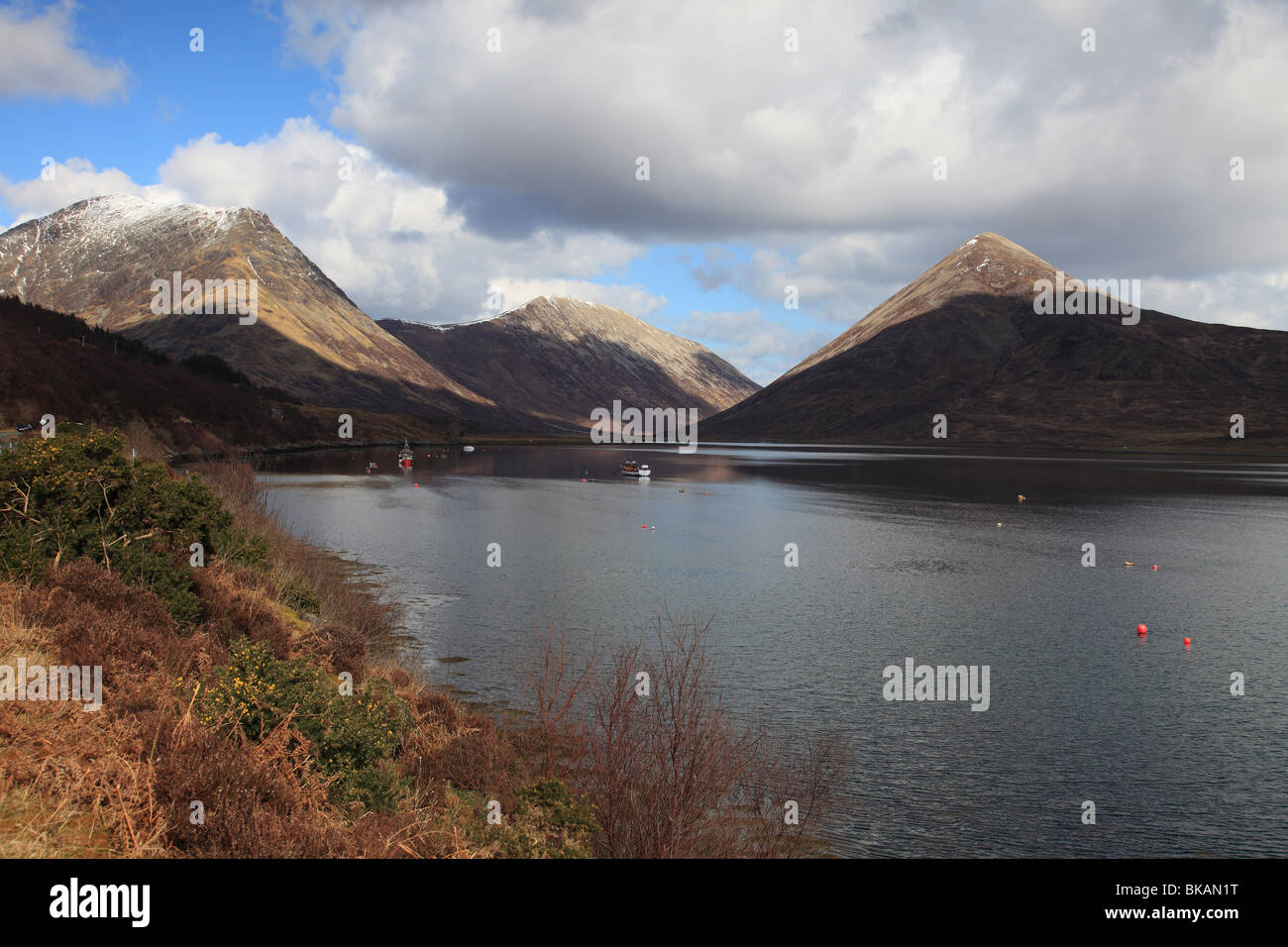 Blick auf die Berge über Loch ich, Isle Of Skye Stockfoto