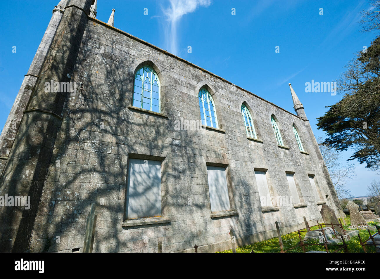 Str. Tag alte Kirche, Str. Tag Cornwall Stockfoto